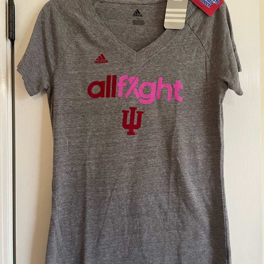 Adidas Heather Gray IU Breast Cancer Awareness T-Shirt